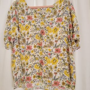 Loft Pullover Blouse with flowers